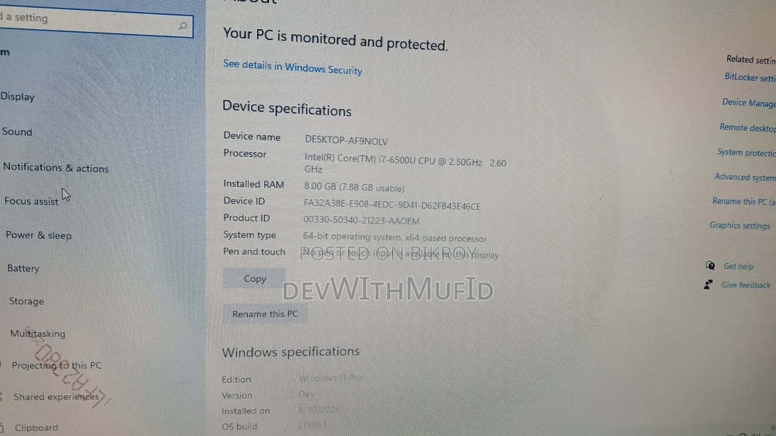 Laptop Acer Nitro 16 8GB Intel Core i7 SSD 256GB