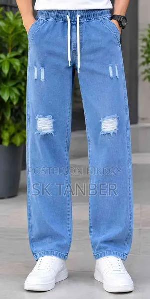 Stylish Semi Baggy Cargo Denim Pant(High Quality)