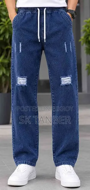 Stylish Semi Baggy Cargo Denim Pant(High Quality)