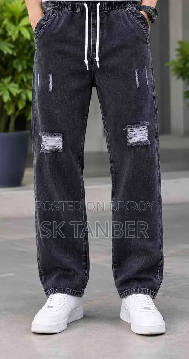 Stylish Semi Baggy Cargo Denim Pant(High Quality)