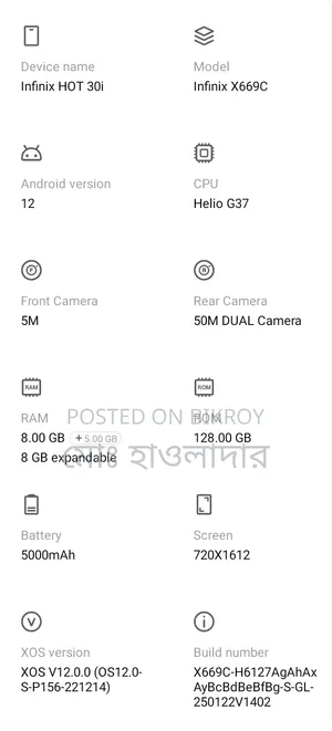 Infinix Hot 30i 128 GB Black