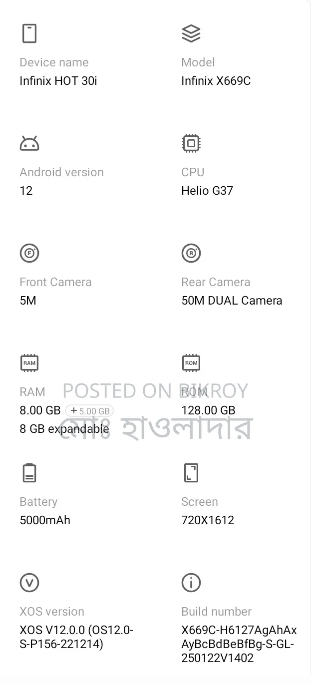 Infinix Hot 30i 128 GB Black