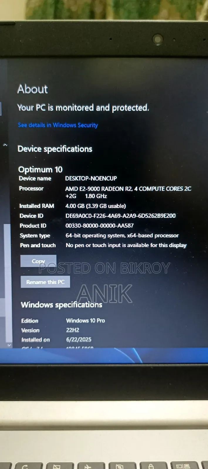Laptop Lenovo 4GB AMD HDD 1TB