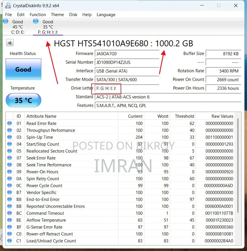 Portable HDD 1tb and SSD 128gb, Health 100%