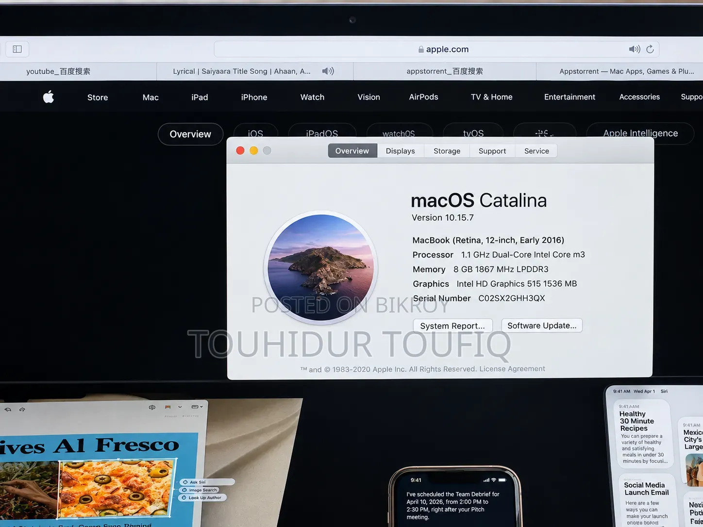 Laptop Apple MacBook Air 8GB Intel Core M3 SSD 256GB