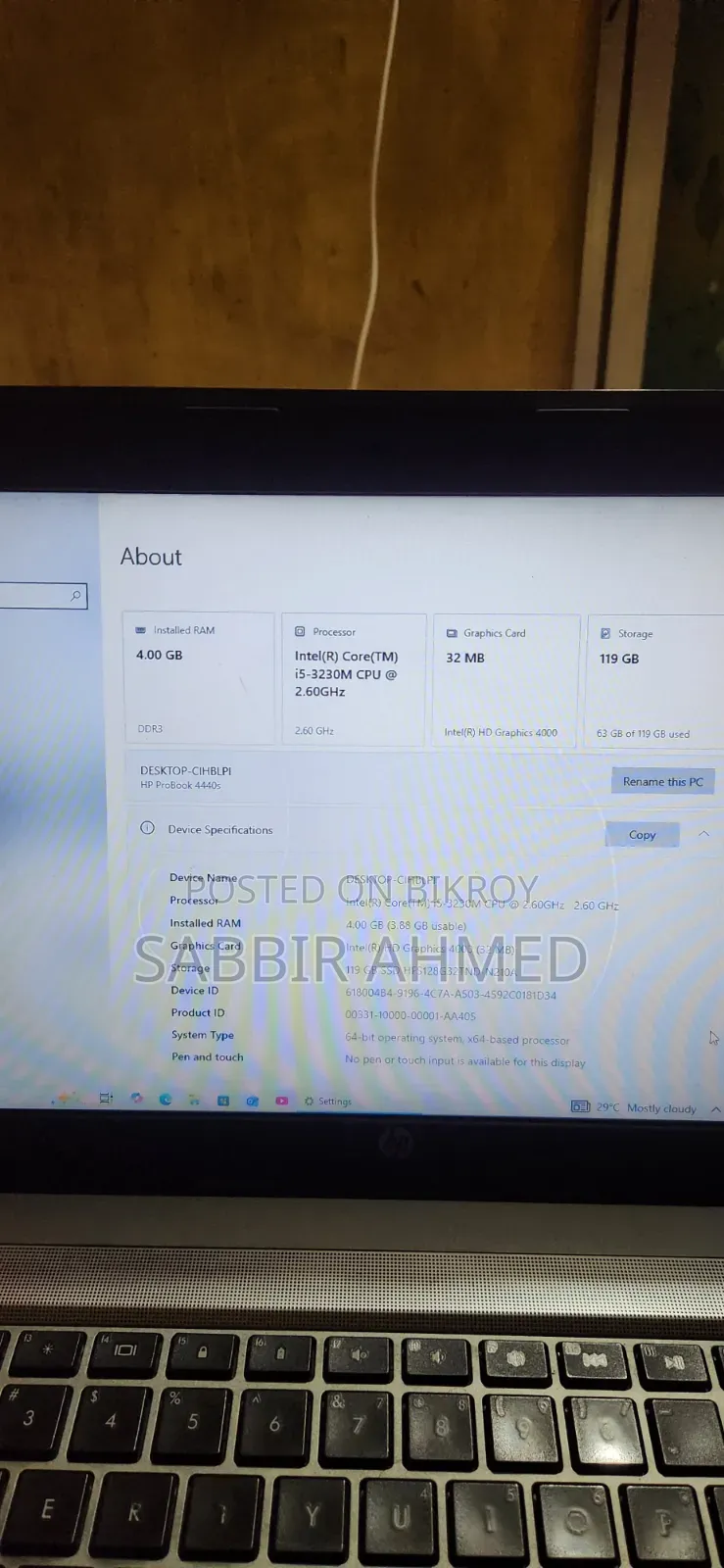 Laptop HP ProBook 4440S 4GB Intel Core i5 SSD 128GB