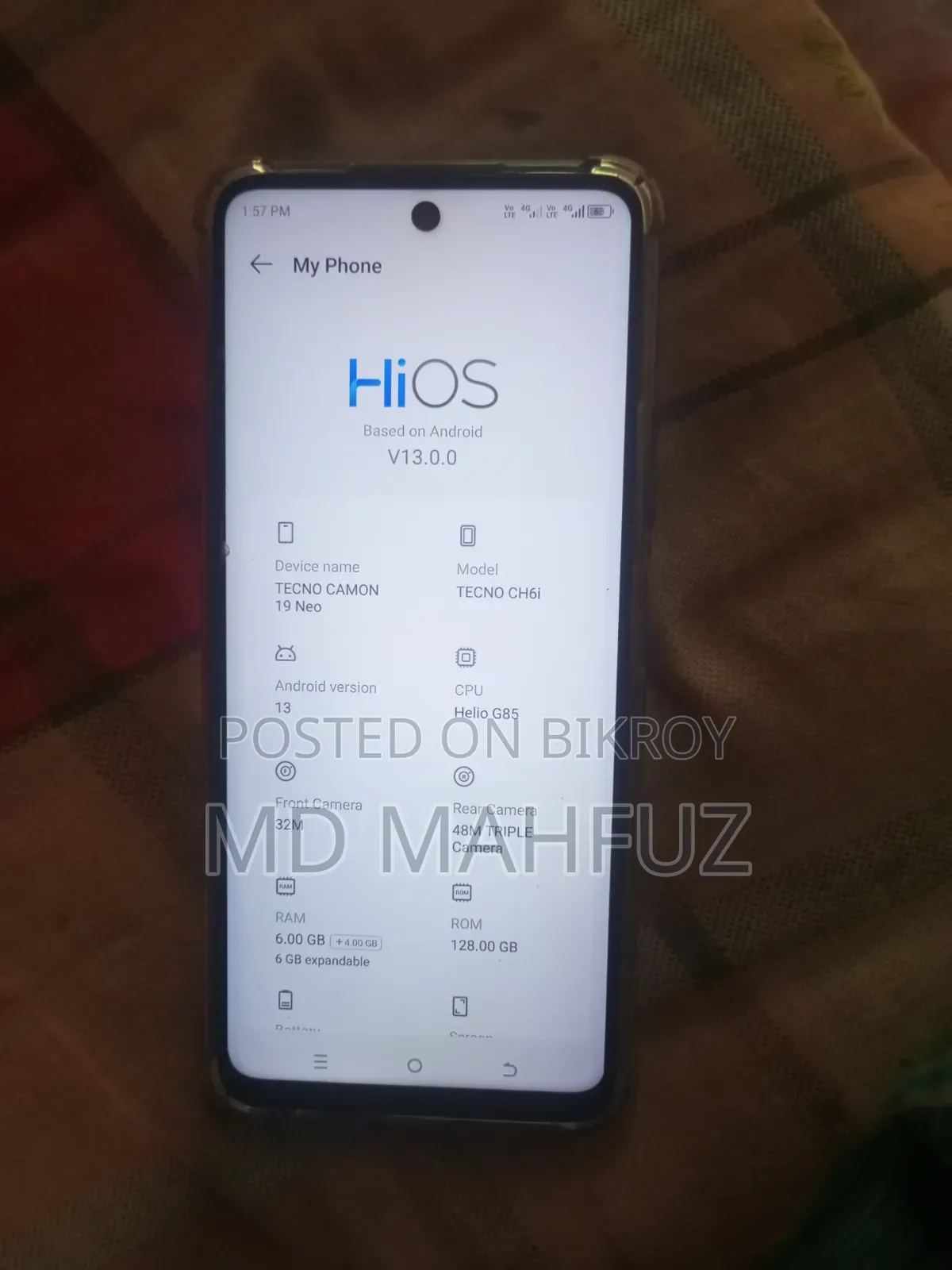 টেকনো ক্যামন ১৯ নিও ১২৮ জিবি ব্ল্যাক
