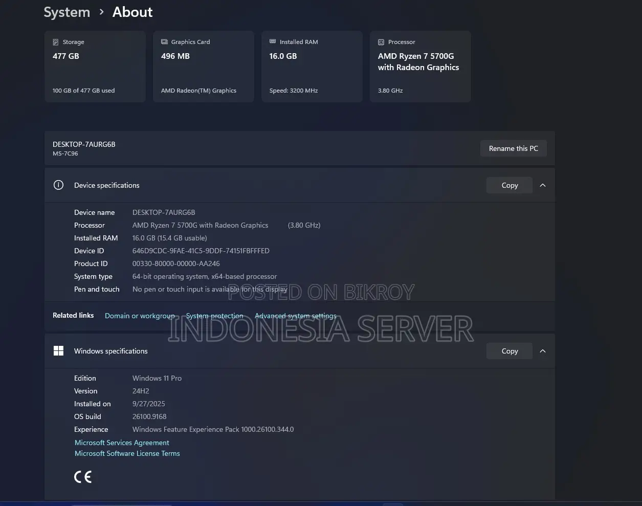 Desktop Computer Gigabyte GB-EACE-3450 16GB AMD Ryzen 7 SSD 512GB
