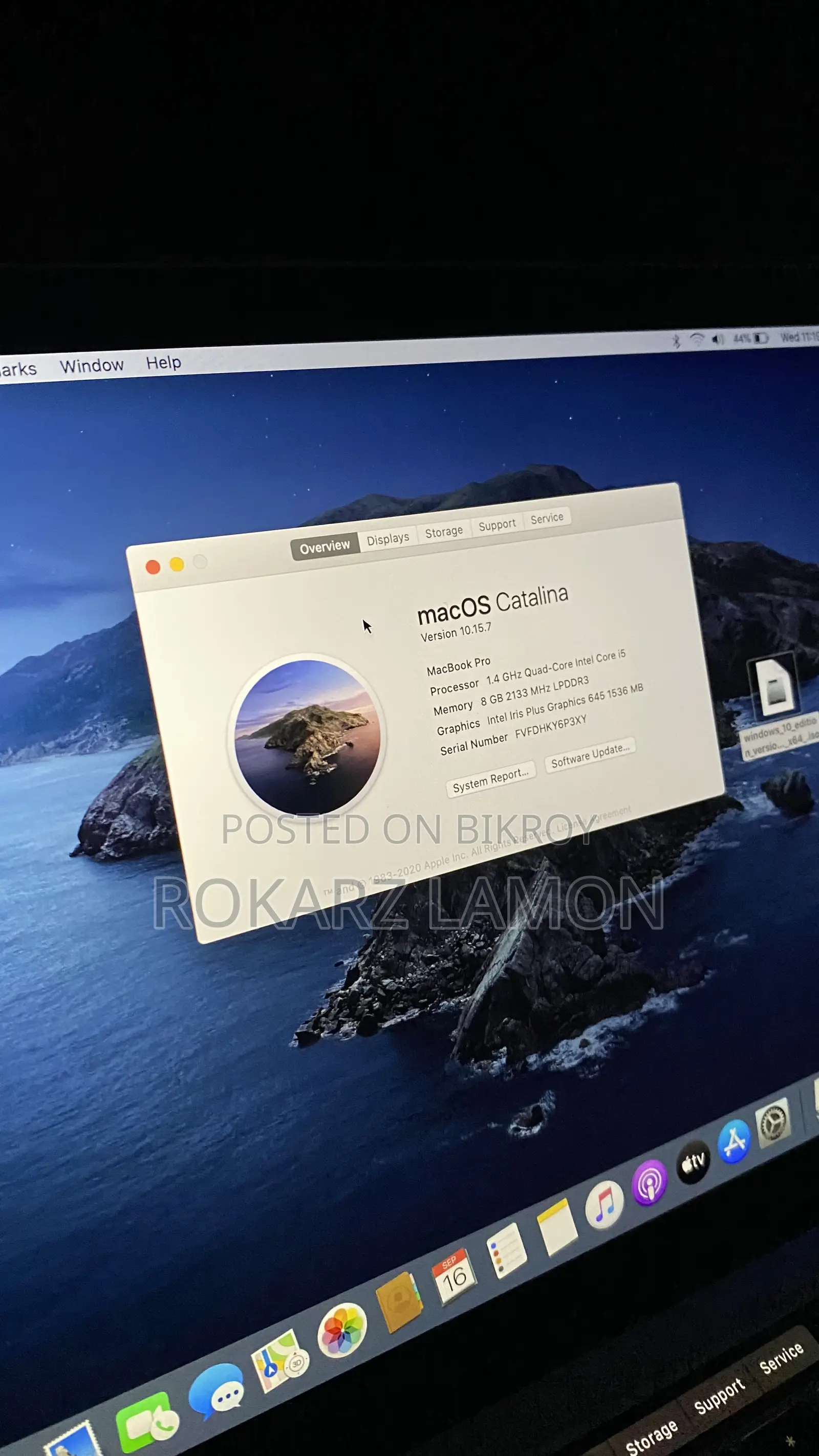 Laptop Apple MacBook Pro 2020 8GB Intel Core i5 SSD 256GB