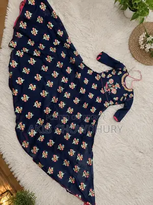 Navy Blue Embroidered Girls Dress for Sale