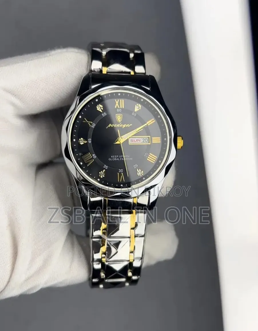 NEW POEDAGAR 615 Quartz Stainless Steel Watch for Men