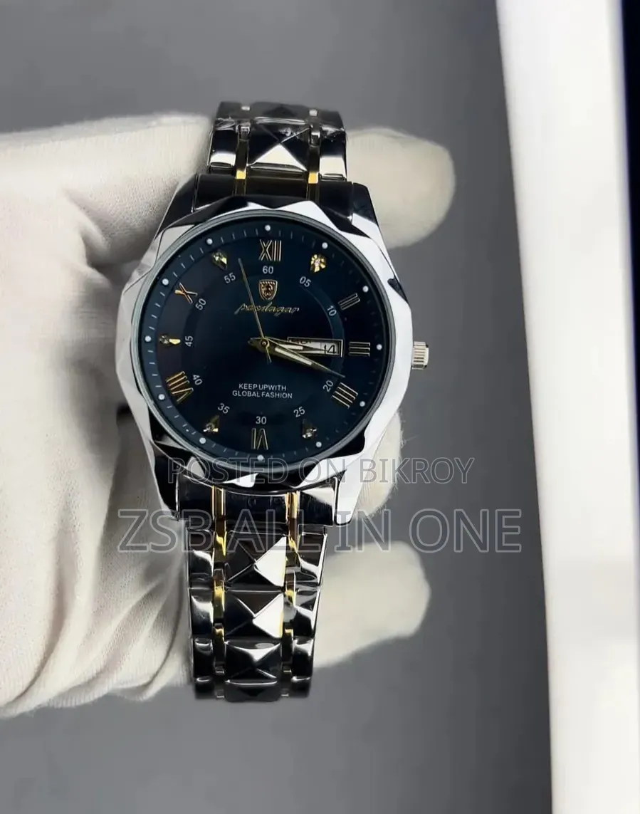 NEW POEDAGAR 615 Quartz Stainless Steel Watch for Men