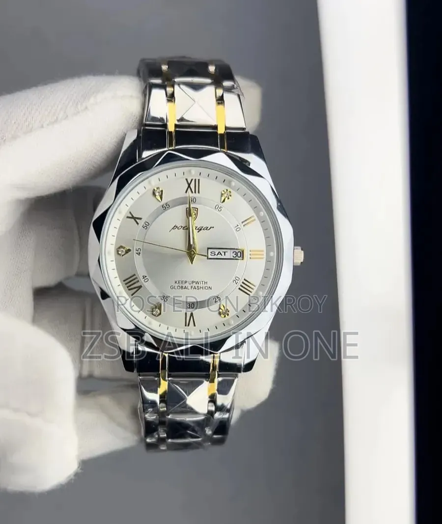 NEW POEDAGAR 615 Quartz Stainless Steel Watch for Men
