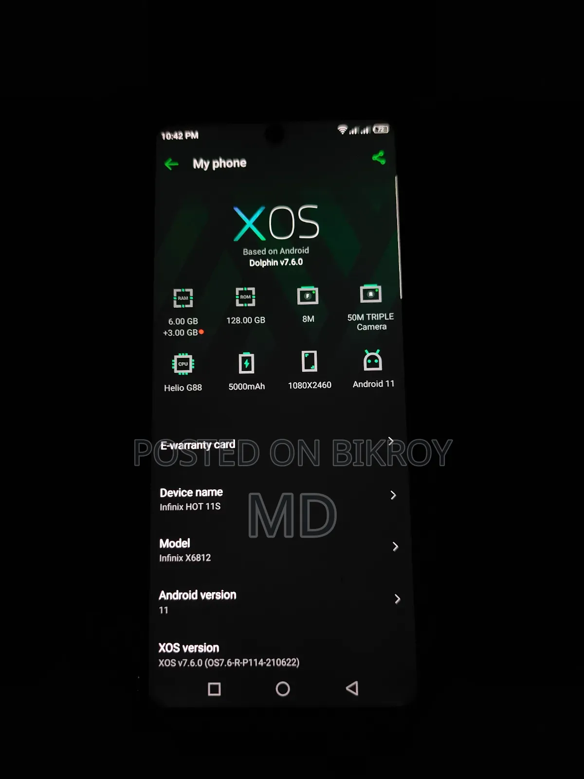 Infinix Hot 11s 128 GB Black