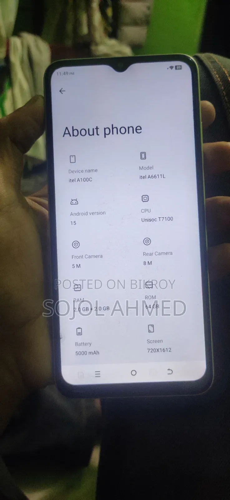 Itel A100C 64 GB White