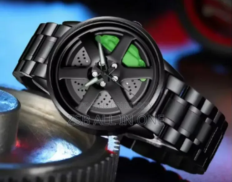 Men's Car Wheel Watch (Middle wheel rotates)