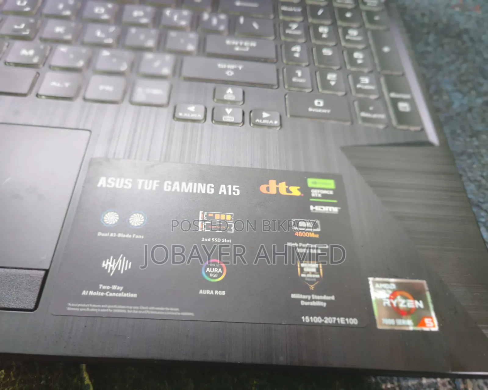 Laptop Asus TUF Gaming A15 8GB RAM AMD Ryzen 5 Solid State Drive 512GB