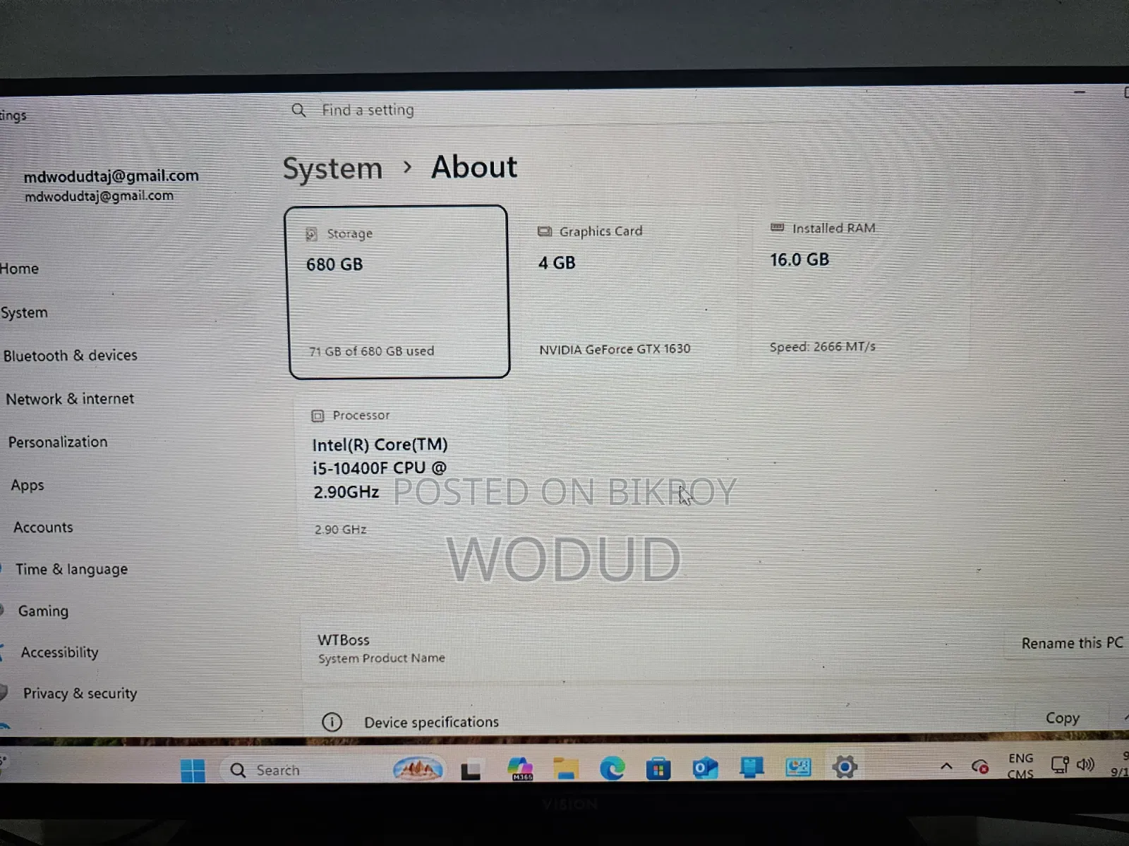 Desktop Computer 16GB Intel Core i5 SSD 750GB