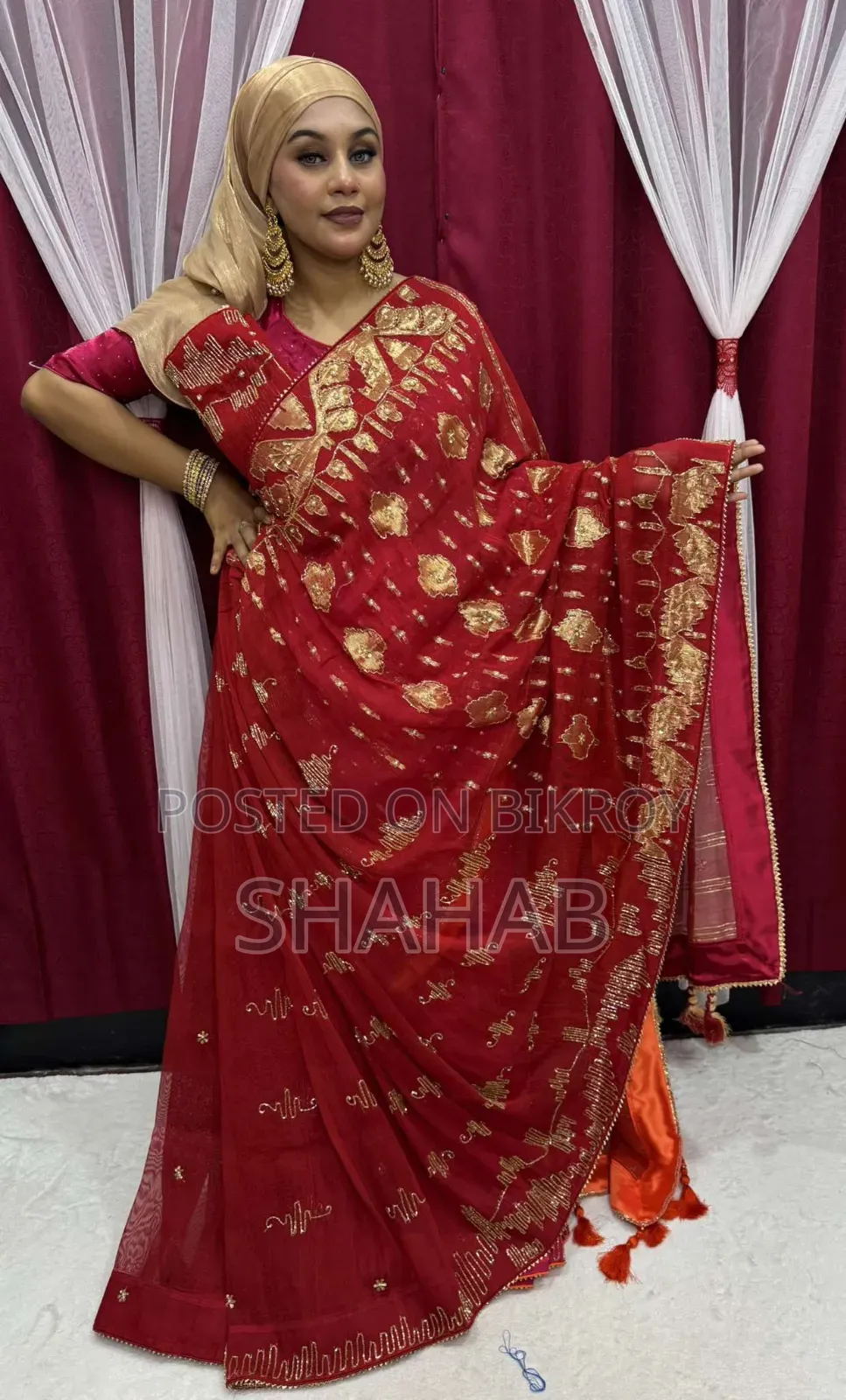 কারচুপি জামদানি শাড়ি