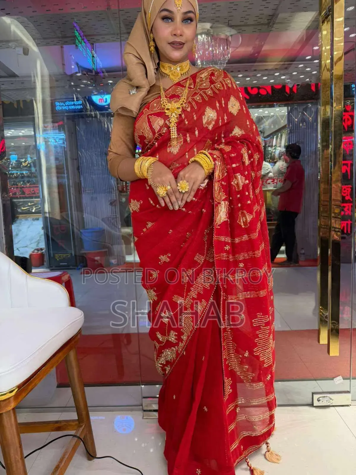 কারচুপি জামদানি শাড়ি