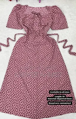 “Pink Sundress” Size-S(34-36) Lenth -50 Inches