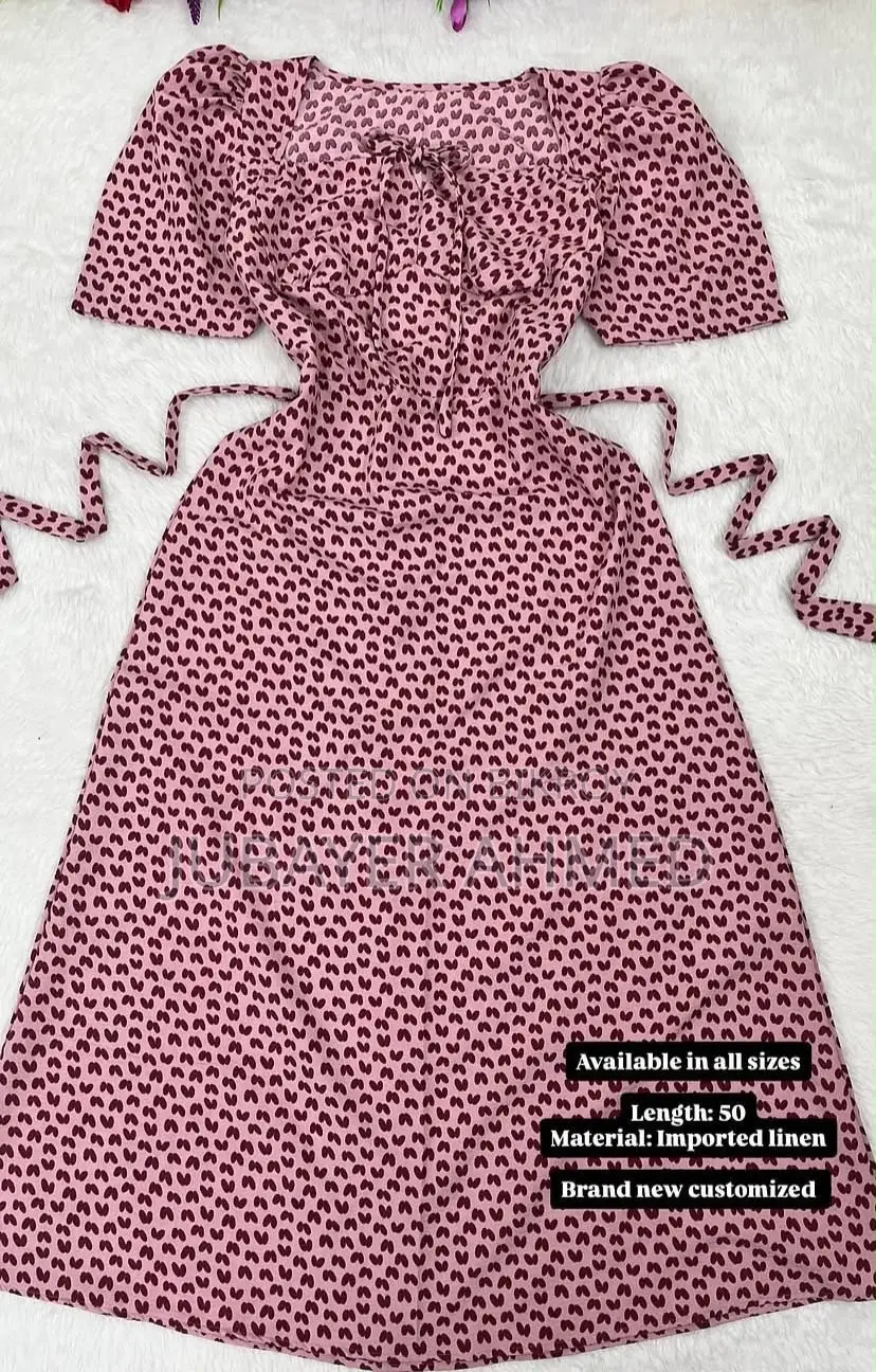 “Pink Sundress” Size-S(34-36) Lenth -50 Inches