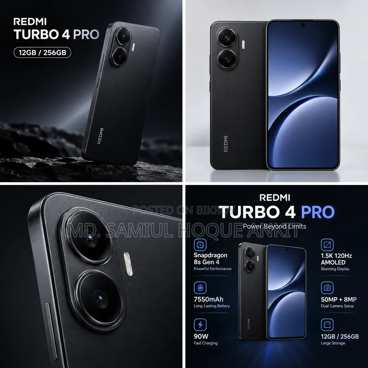 Xiaomi Redmi Turbo 4 Pro 256 GB Black