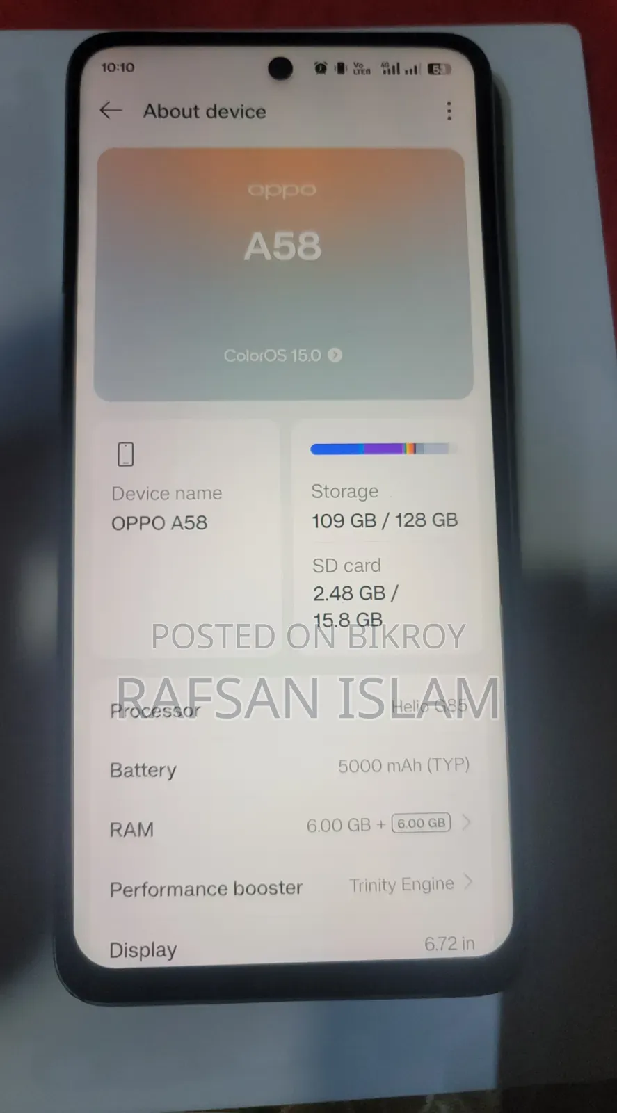 Oppo A58 4G 128 GB Graphite
