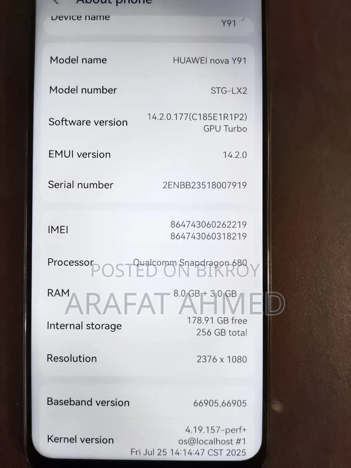 Huawei nova Y91 256 GB Black