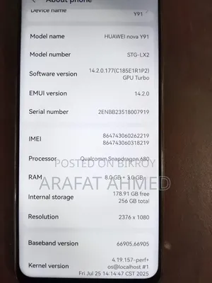 Huawei nova Y91 256 GB Black