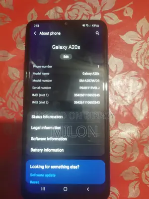 স্যামসাং গ্যালাক্সি এ২০এস ৩২ জিবি নীল