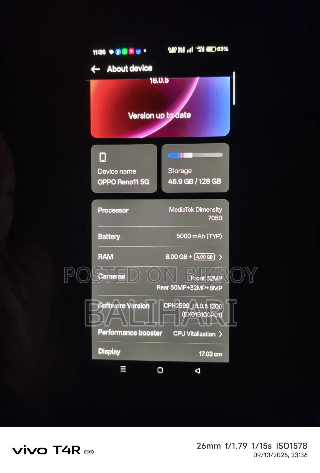 Oppo Reno11 256 GB Black