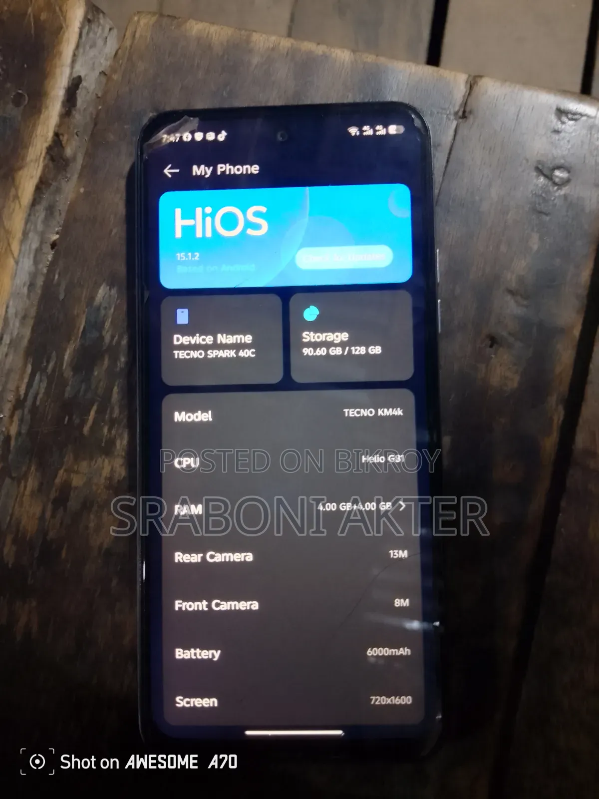 Tecno Spark 40C 128 GB Silver