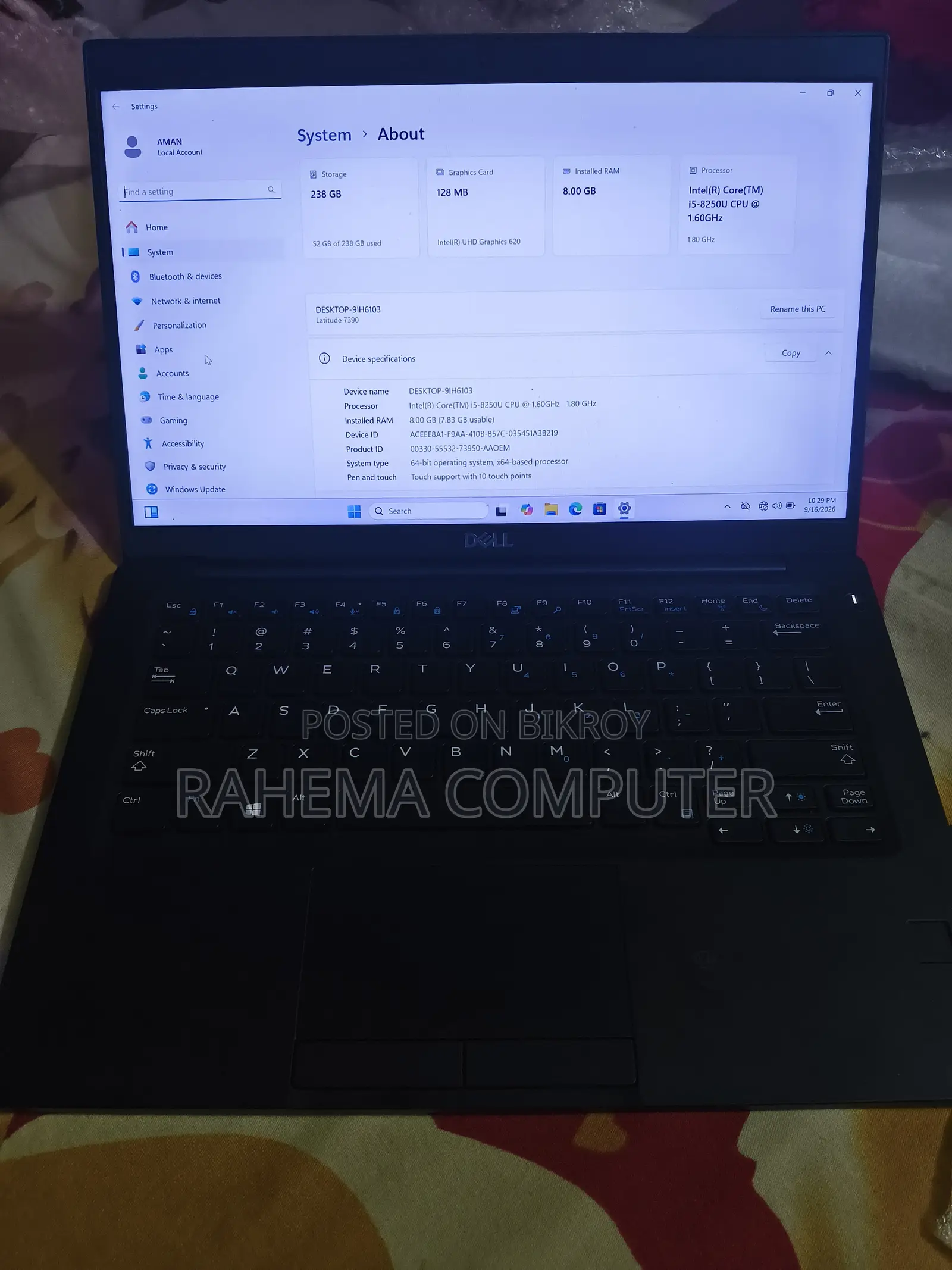 Laptop Dell Latitude 7390 8GB Intel Core i5 SSD 256GB