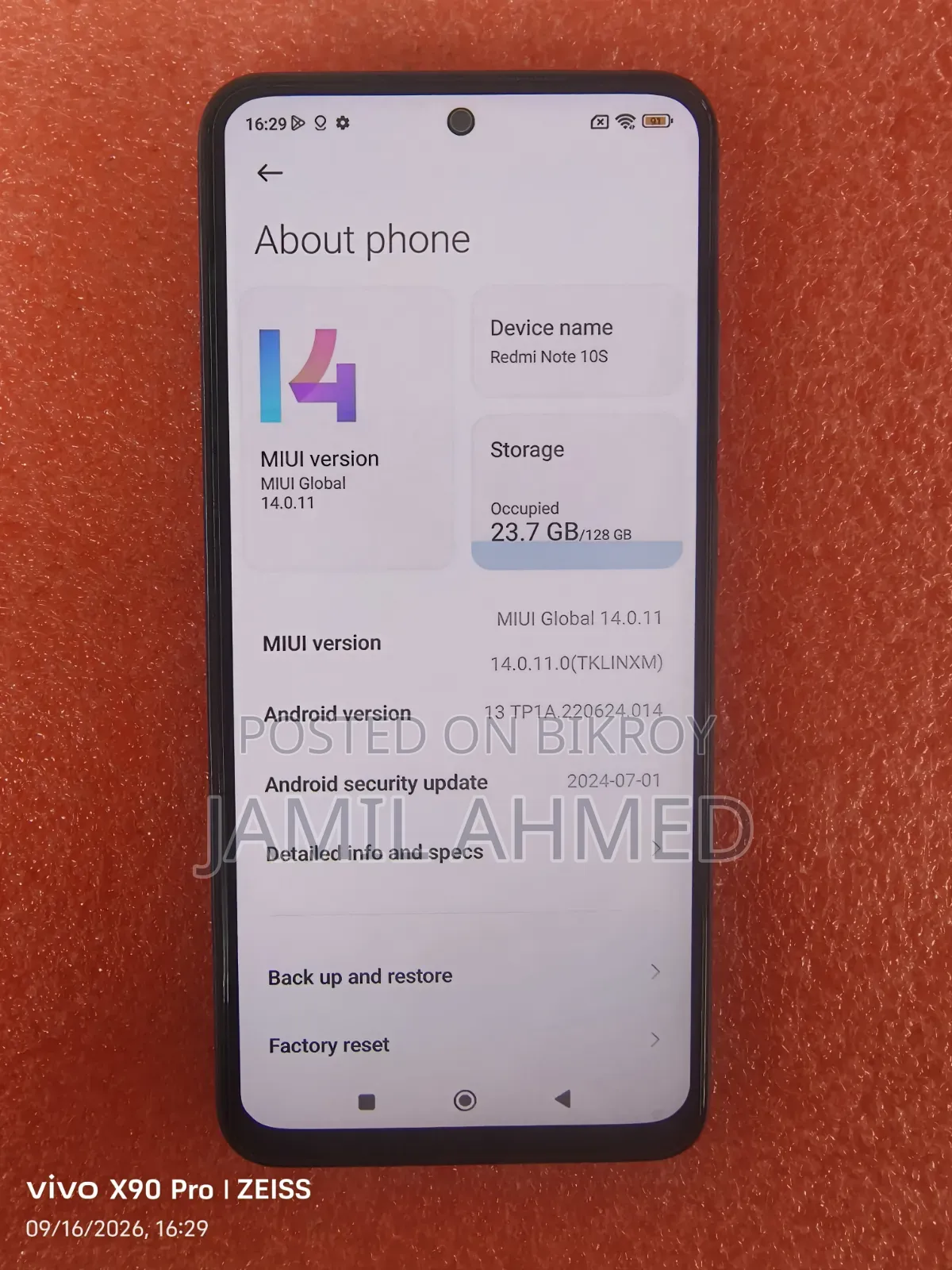 Xiaomi Redmi Note 10S 128 GB Blue