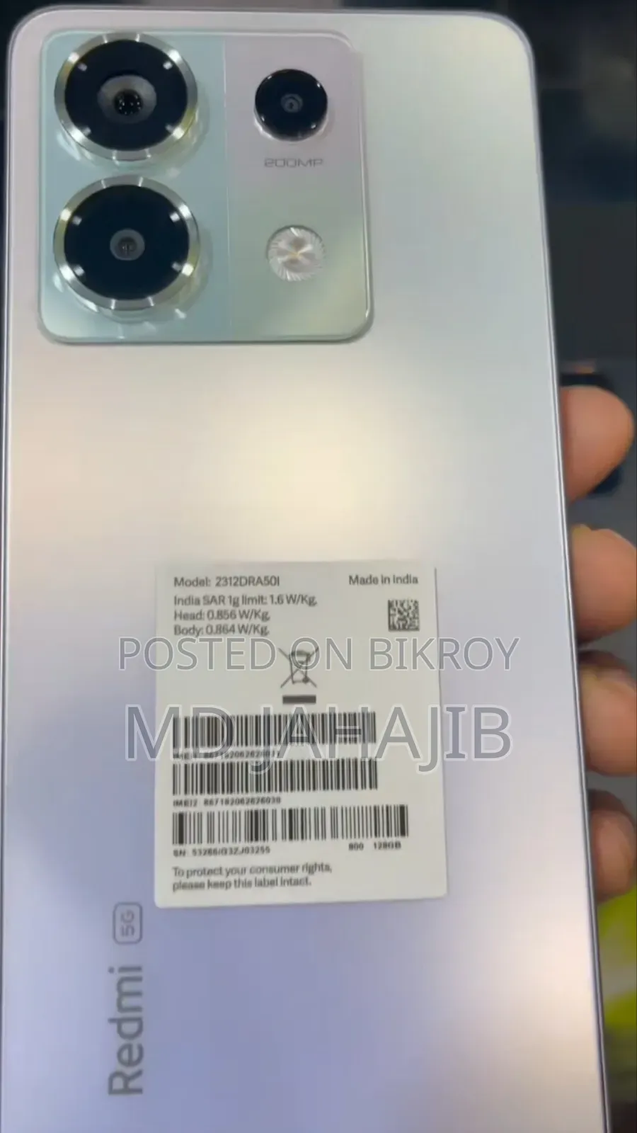 New Xiaomi Redmi Note 13 Pro 5G 128 GB White