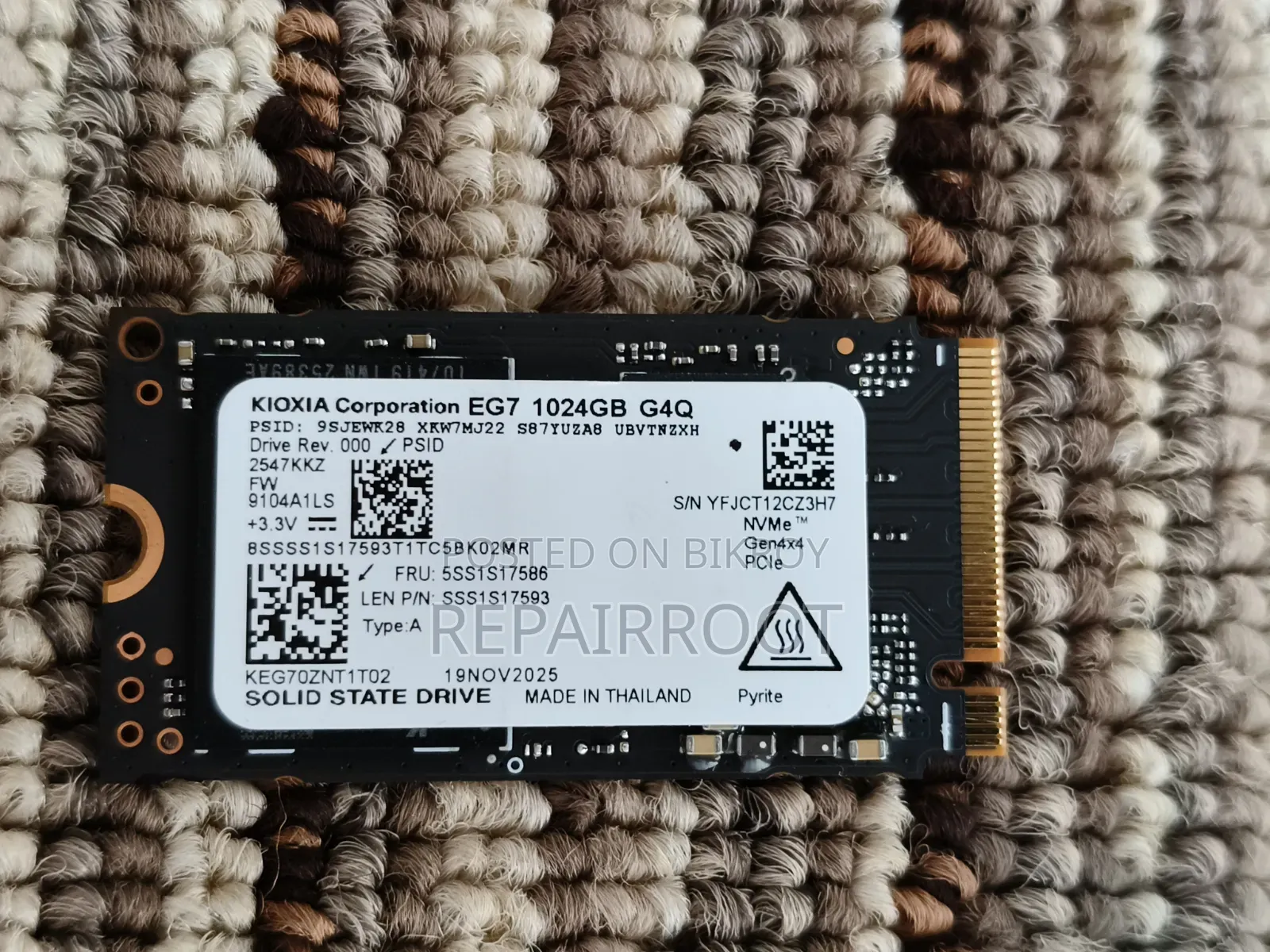KIOXIA EG7 1TB NVMe SSD | PCIe Gen4x4 | Read 7000mb/S | Write 6200mb/S