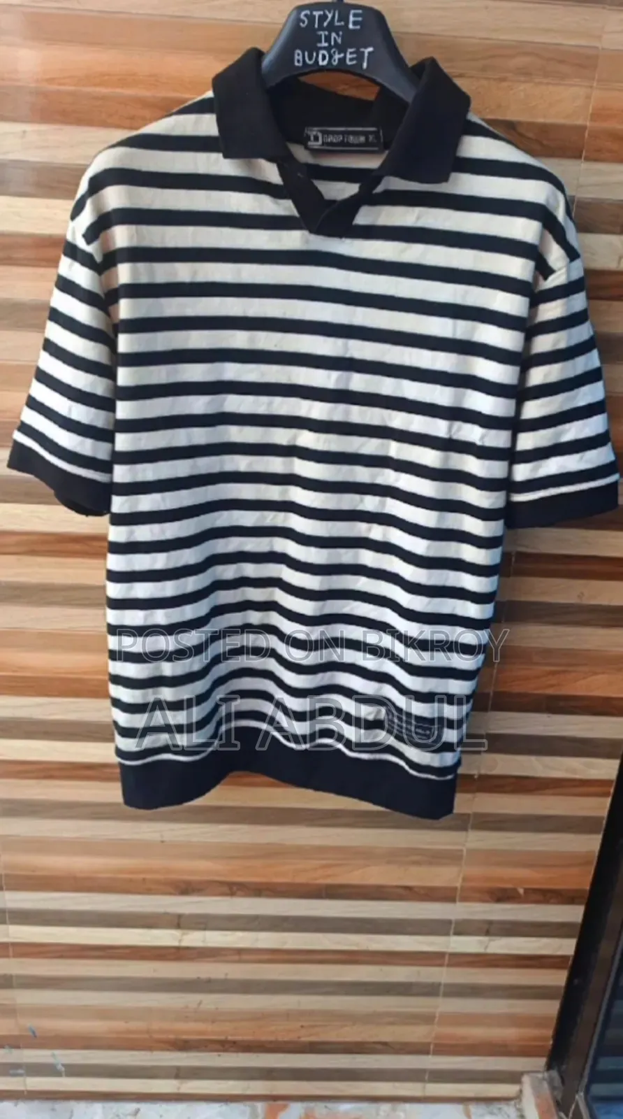 Premium Quality Stripe Old Money Polo Shirt Size:XL