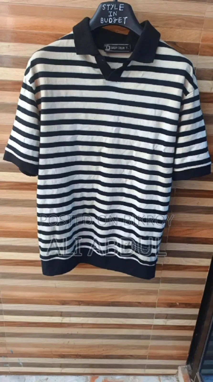 Premium Quality Stripe Old Money Polo Shirt Size:XL