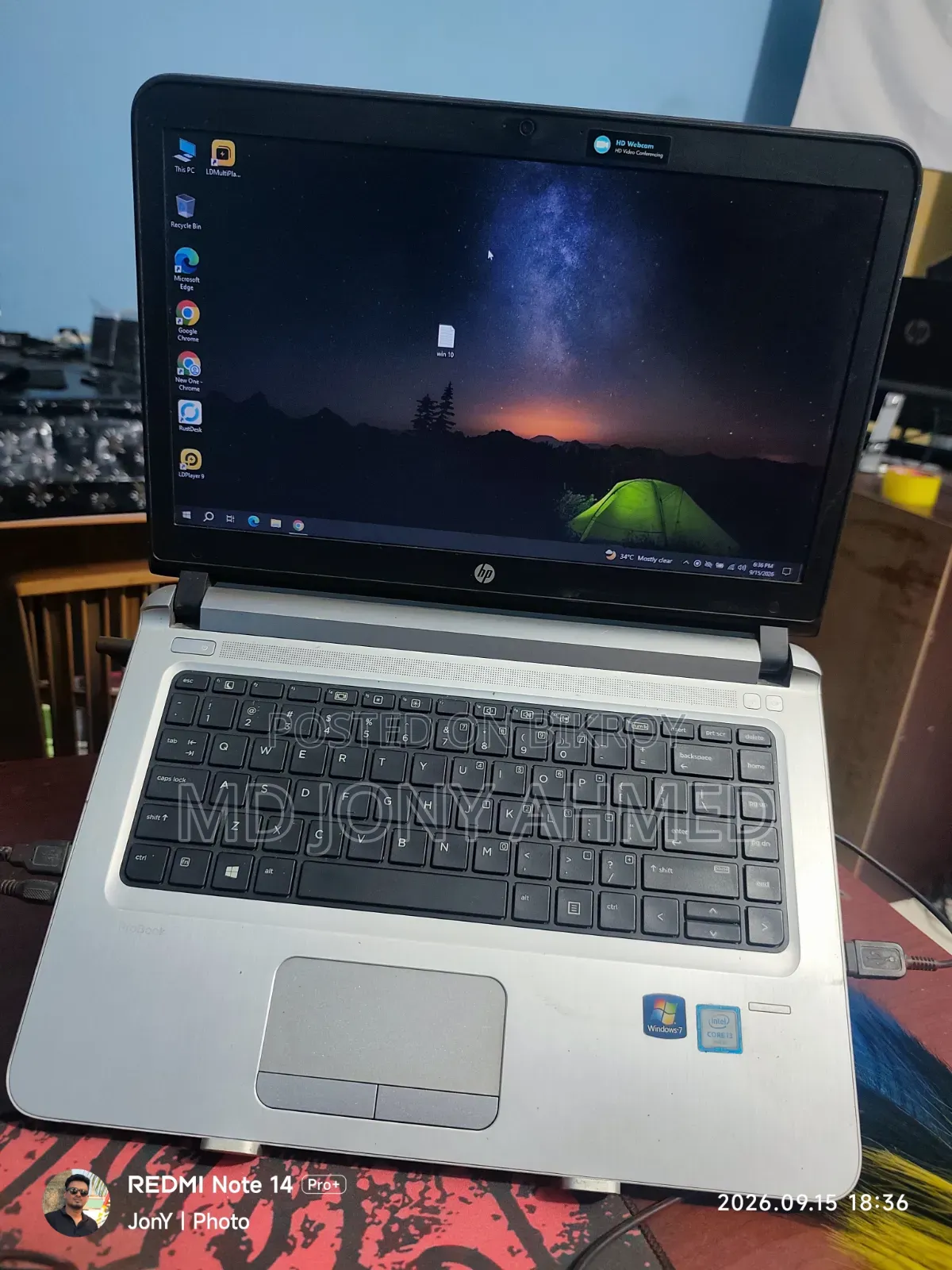 Laptop HP ProBook 440 G3 4GB Intel Core i3 HDD+SSD 500GB