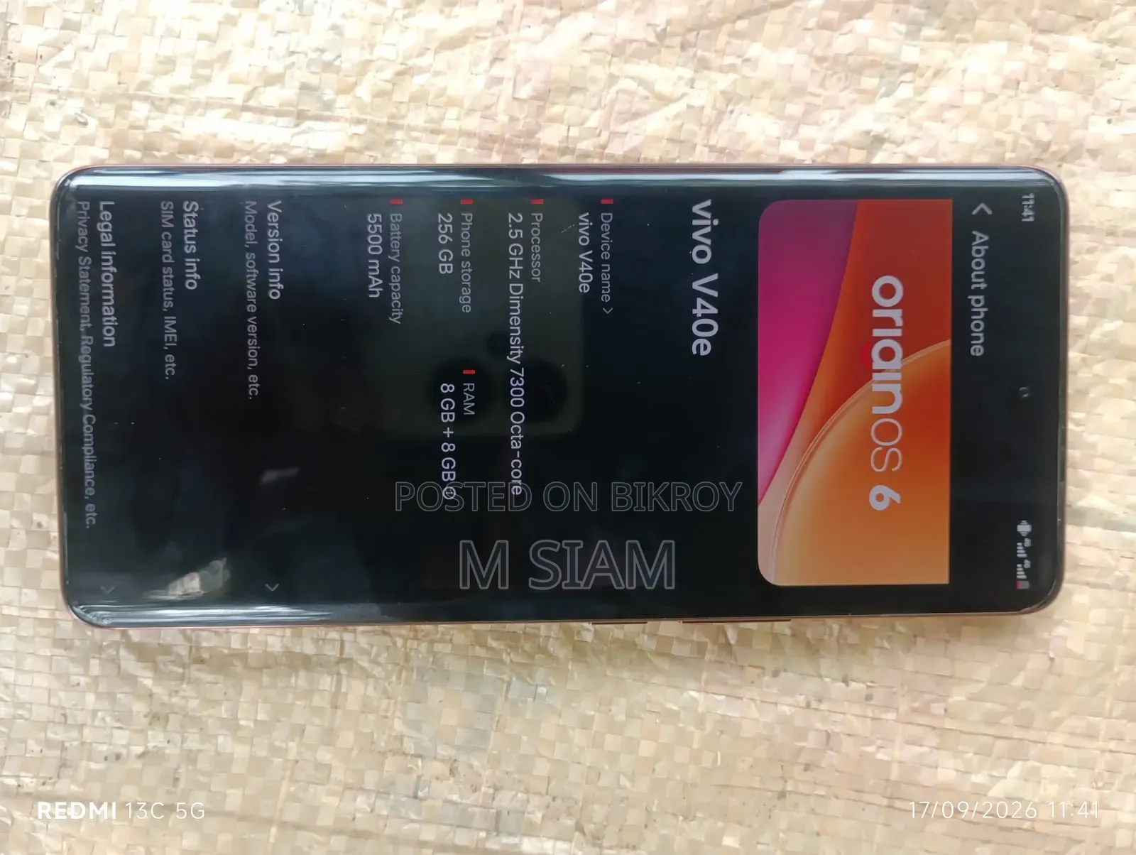 New Vivo V40 5G 256 GB Rose Gold