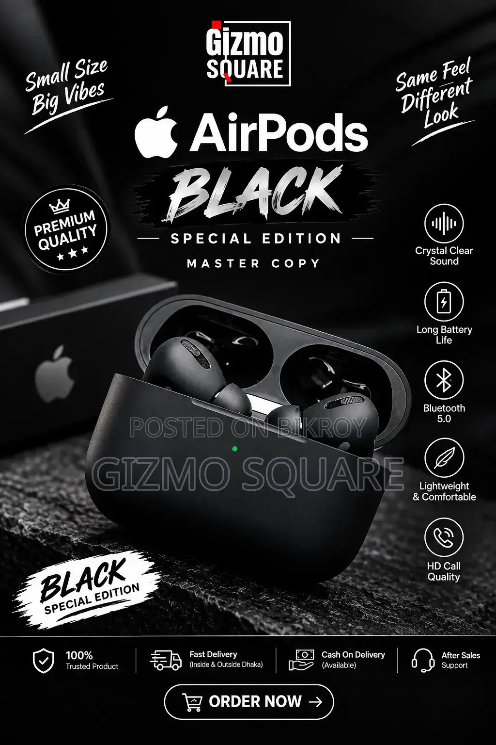 Apple Airpods Black Colour Special Edition MasterCopy