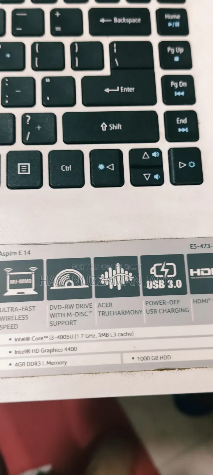 Asus Laptop 1015E 4GB Intel Core i3 HDD 4TB