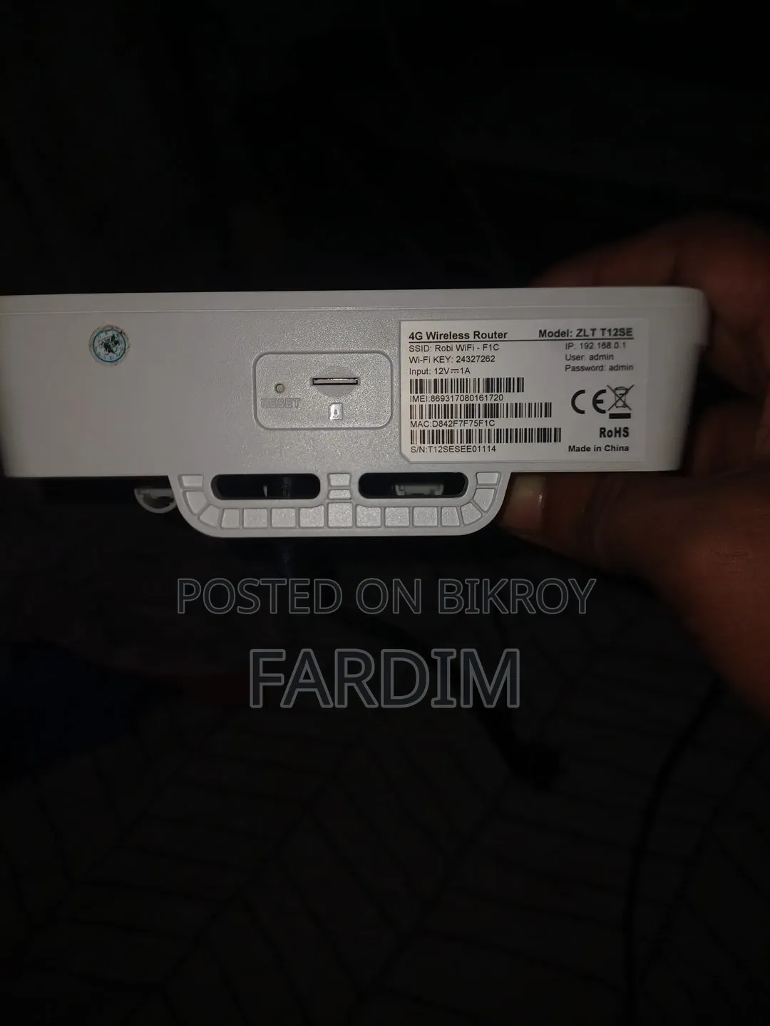 Robi 4G WiFi Router ZLT T12SE 4 Antenna