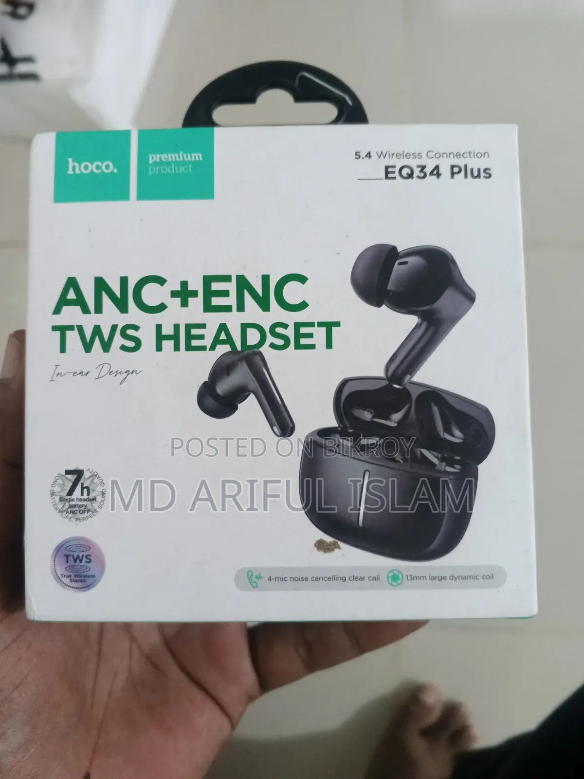 Eq34 Plus Anc+enc TWS Headset Hoco Brand