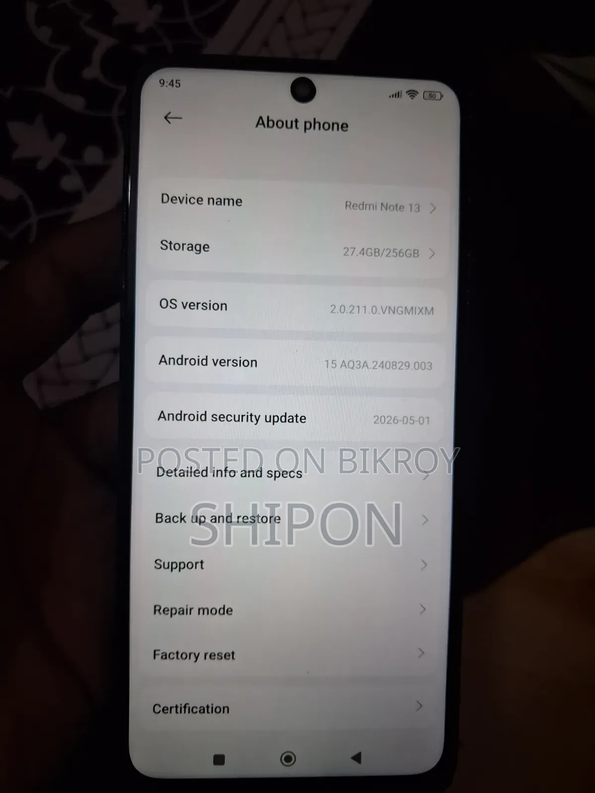Xiaomi Redmi Note 13 256 GB Black