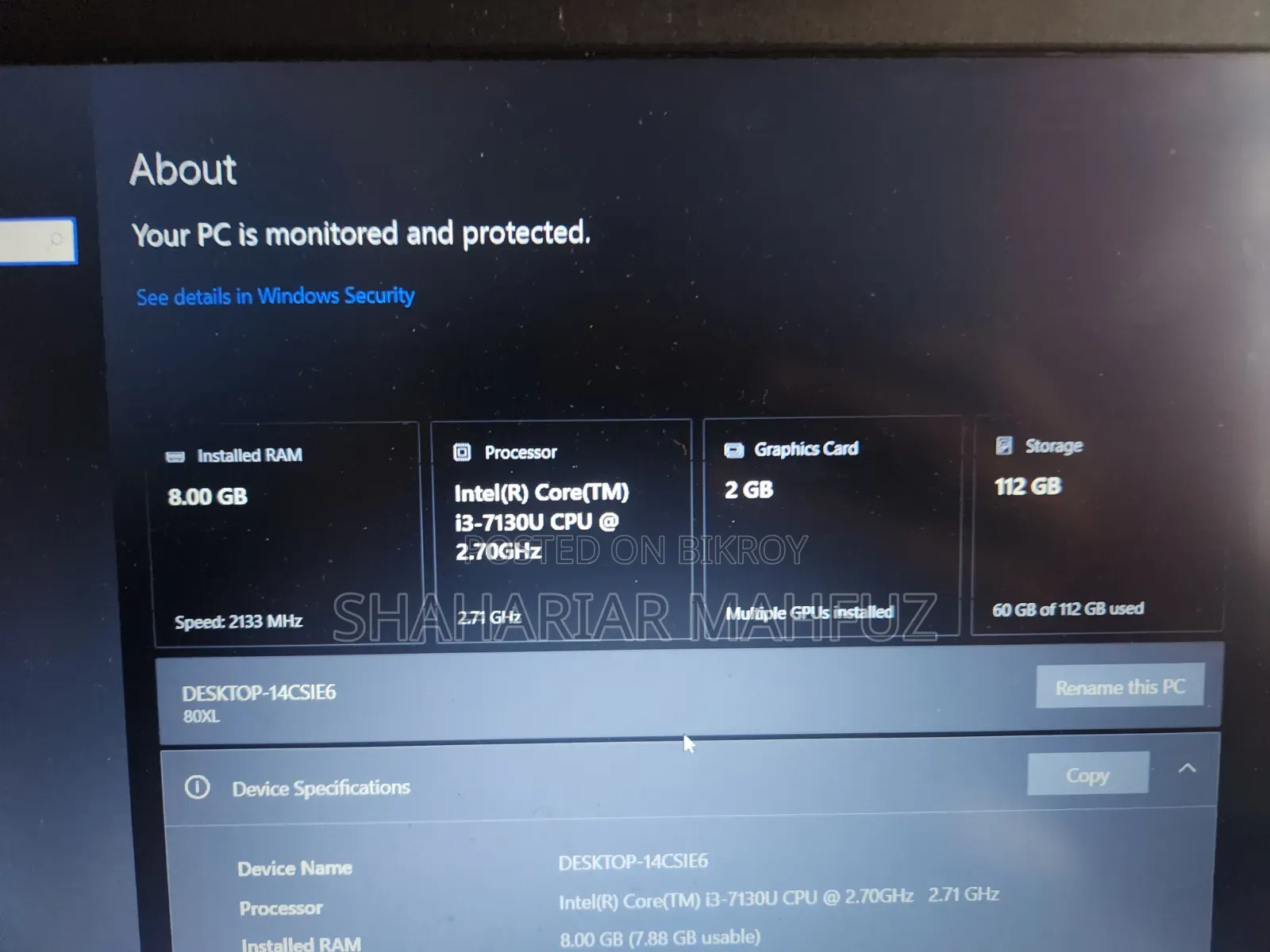 Laptop Lenovo IdeaPad 320 8GB Intel Core i3 SSD 128GB