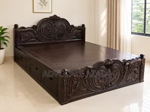 খাট-(ডিজাইন কিং বক্স খাট)