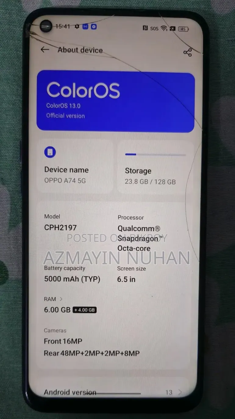 Oppo A74 5G 128 GB Black