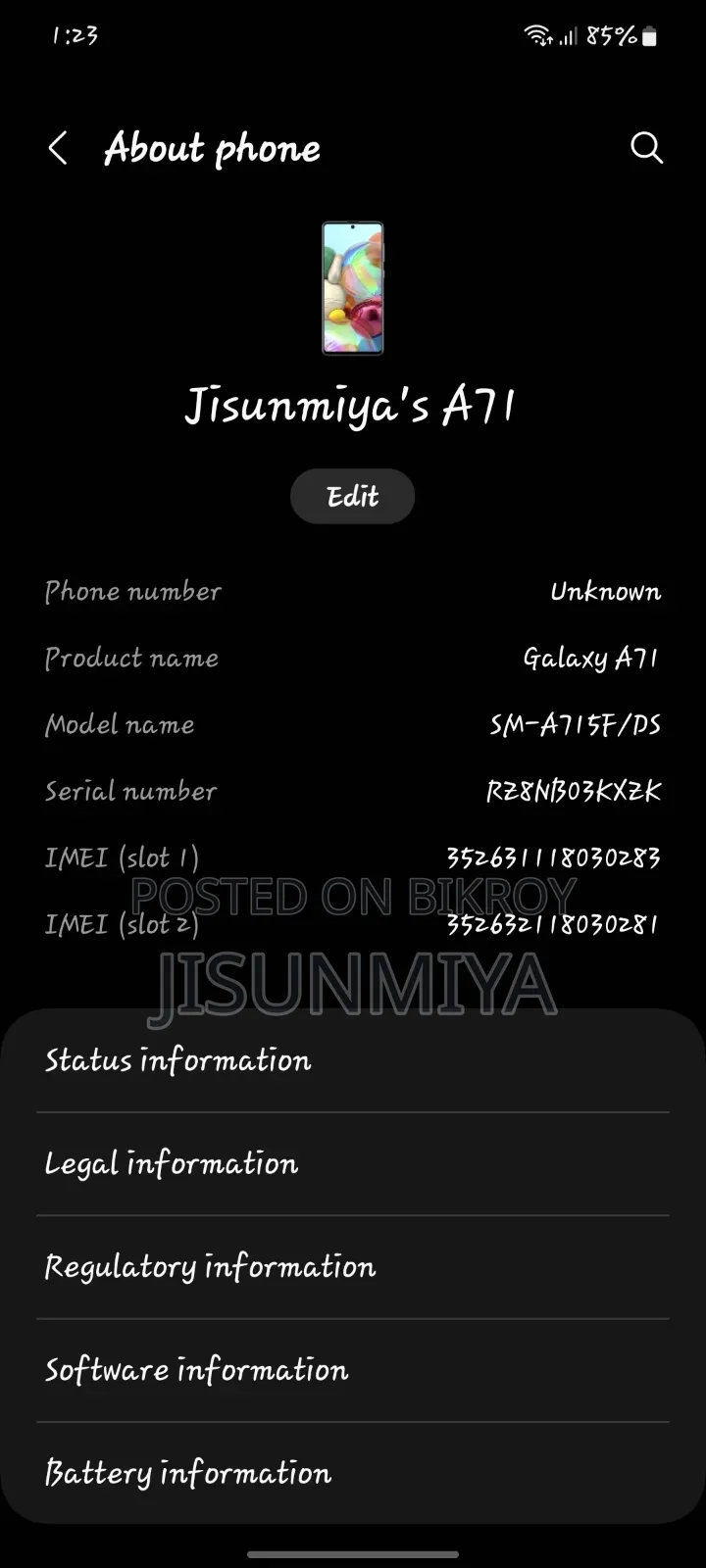 Samsung Galaxy A71 128 GB
